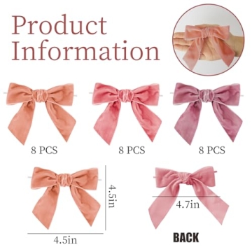 Elegant 24 Pcs Pink Velvet Bows for All Occasions