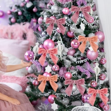 Elegant 24 Pcs Pink Velvet Bows for All Occasions