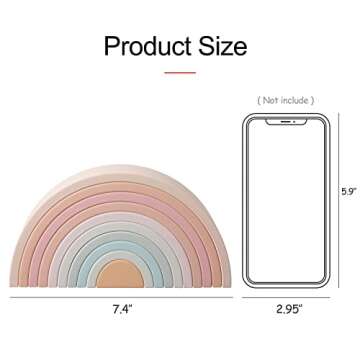 MCGMITT Rainbow Stacking Toy, Silicone Rainbow Stacker for Toddlers, Montessori Nesting Blocks, Building Creative Color Shape Matching Toy Set, 10 Layers