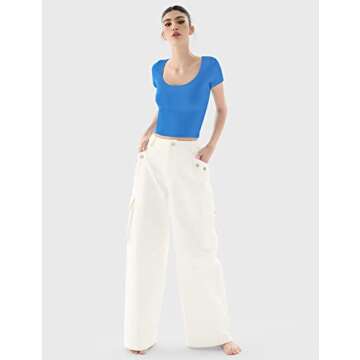 PUMIEY Women’s Short Sleeve Scoop Neck T-Shirt