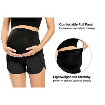 AMPOSH Maternity Quick-Dry Workout Shorts with Pocket