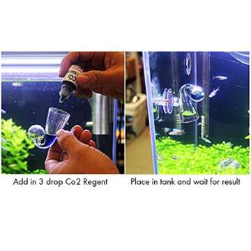 Rhinox Glass Drop Checker Kit – 3 Seconds to Read CO2 Levels - 3 Minutes to Setup - Fastest Way to Ensure Sufficient Co2 in Planted Aquarium - Color Change Reflects the Level of CO2
