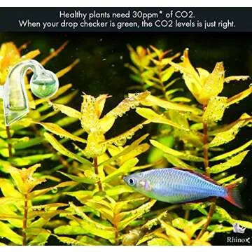 Rhinox Glass Drop Checker Kit – 3 Seconds to Read CO2 Levels - 3 Minutes to Setup - Fastest Way to Ensure Sufficient Co2 in Planted Aquarium - Color Change Reflects the Level of CO2