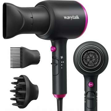 Wavytalk Professional Ionic Hair Dryer with Diffuser - 1875W Power