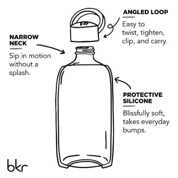 bkr Little Spiked 16oz Reusable Glass Water Bottle