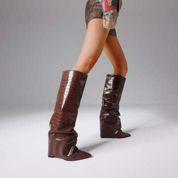 Stylish Chunky Heel Knee High Boots for Women