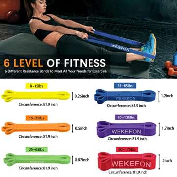 Resistance Bands Set, Pull Up Assist Bands - Stretch Resistance Band - Mobility Band Powerlifting Exercise Bands for Resistance Training, Physical Therapy, Home Workouts (#09 6 Bands Set Yellow-Red)