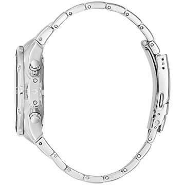 Bulova Men's Classic Stainless Steel 6-Hand Chronograph Quartz Watch, Black Dial Style: 98B333