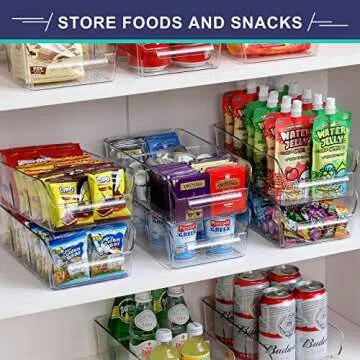 Set of 8 Stackable Clear Bins for Kitchen Organization