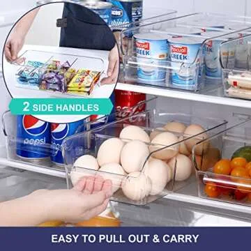 Set of 8 Stackable Clear Bins for Kitchen Organization