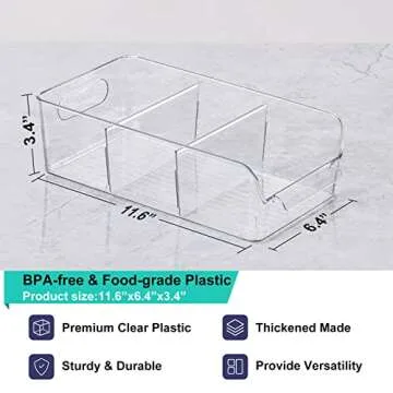Set of 8 Stackable Clear Bins for Kitchen Organization