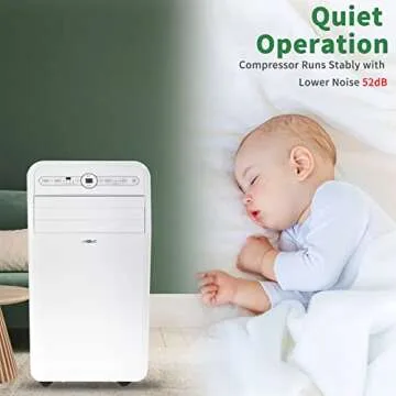 Uhome 12000 BTU Portable Air Conditioner with Heater up to 400 Sq. Ft, Ac Heater Combo Window Unit, Portable AC Unit with Dehumidifier & Fan, Cools & Heats,Remote Control and Window Kit Included,White