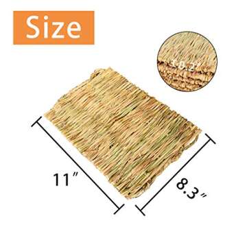 PINVNBY 6 Pack Rabbit Grass Mat,Bunny Natural Straw Woven Bed,Small Animal Cages Hay Nest Sleeping,Chewing,Nesting and Toys for Rabbits Guinea Pig Hamster Hedgehog and Squirrel Bed Mat