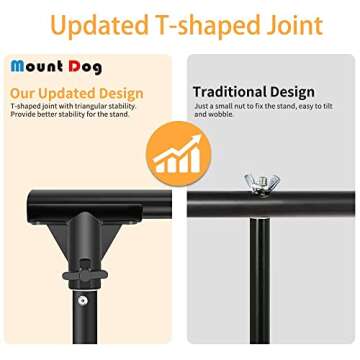 [Upgraded T-Shaped Joint Version] 10 x 10Ft Photo Video Studio, MOUNTDOG Heavy Duty Adjustable Backd...