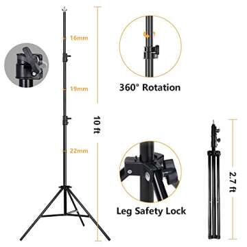[Upgraded T-Shaped Joint Version] 10 x 10Ft Photo Video Studio, MOUNTDOG Heavy Duty Adjustable Backdrop Stand Background Support System Kit with Carry Bag & Sandbag for Photography Parties Wedding