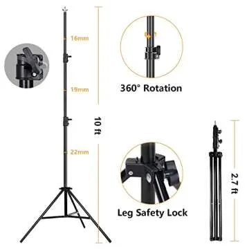 [Upgraded T-Shaped Joint Version] 10 x 10Ft Photo Video Studio, MOUNTDOG Heavy Duty Adjustable Backdrop Stand Background Support System Kit with Carry Bag & Sandbag for Photography Parties Wedding
