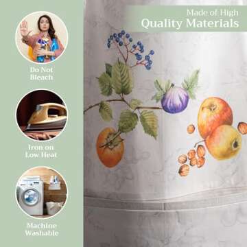 Maison d' Hermine Apron 100% Cotton 27.50"x31.50" Adjustable Neck Strap Apron with Center Pocket for Mothers Day Gifts, BBQ Women, Men, Chef & Wedding, Fruit D'Hiver - Thanksgiving/Christmas