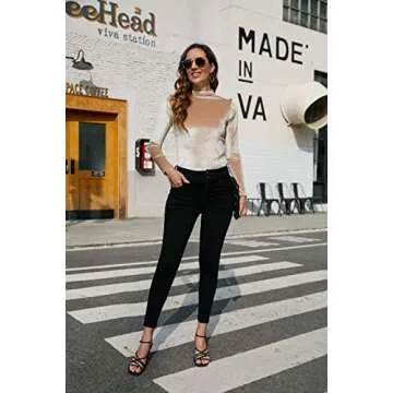 Stylish PAODIKUAI Velvet Turtleneck Long Sleeve Top