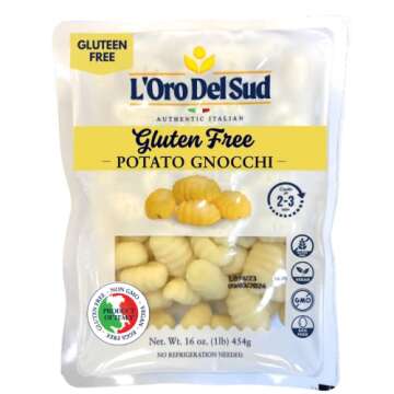 12 Pack, Gluten Free Potato Gnocchi, Cooks in 2-3 minutes, Shelf Stable, (12 Pack x 1 lb) Product of...
