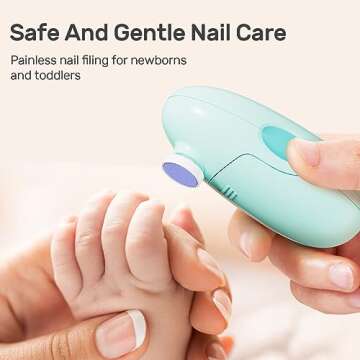 NCVI Baby Nail Trimmer Electric, Baby Nail File, Safe Baby Nail Clippers, Trim and Polish Set for Ne...
