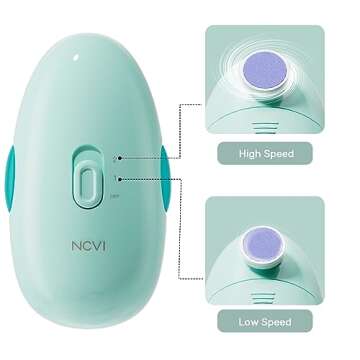 NCVI Baby Nail Trimmer Electric, Baby Nail File, Safe Baby Nail Clippers, Trim and Polish Set for Newborn Baby Infant Toddler Kids, Fingernails Care, Grooming & Manicure kit, 8 Grinding Heads, Blue