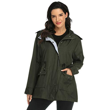 Stylish Waterproof Women Light Rain Jacket with Hood