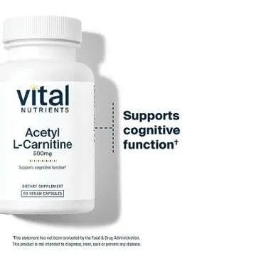 Vital Nutrients Acetyl L-Carnitine for Brain Support 500mg