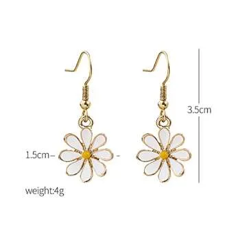 Charming Lightweight Daisy Flower Earrings for Women
