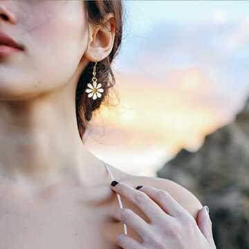 Charming Lightweight Daisy Flower Earrings for Women