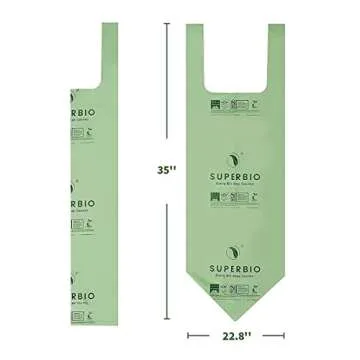 SUPERBIO 13 Gallon Compostable Kitchen Waste Bags with Handles, Food Scrap Bags Certified by BPI, OK compost INDUSTRIAL, 30 Count, 49.2L