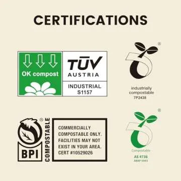 SUPERBIO 13 Gallon Compostable Kitchen Waste Bags with Handles, Food Scrap Bags Certified by BPI, OK compost INDUSTRIAL, 30 Count, 49.2L