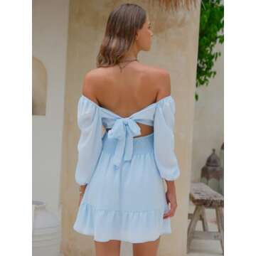 EXLURA Women's Trendy Tie Back Dress for All Occasions