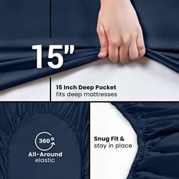 Utopia Bedding King Fitted Sheet - Bottom Sheet - Deep Pocket - Soft Microfiber - Shrinkage and Fade Resistant - Easy Care -1 Fitted Sheet Only (Navy)