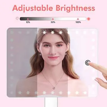Large Lighted Makeup Mirror with 35 LED Lights