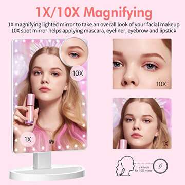 Large Lighted Makeup Mirror with 35 LED Lights