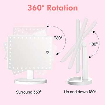 Large Lighted Makeup Mirror with 35 LED Lights