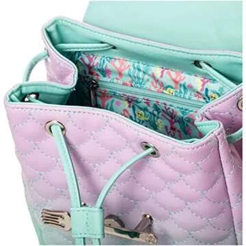 Loungefly Disney Little Mermaid Ombre Scales Womens Double Strap Shoulder Bag Purse