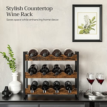 Stylish SONGMICS Wine Rack Holds 12 Bottles with Ease