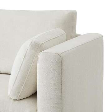 CHITA Sectional Sofa Set, Comfty Cloud Couch, FSC Certified Deep Seat Sectional Couch for Lving Room, 112 inch Width, 3 Seat Modern Modular Sofa, Linen