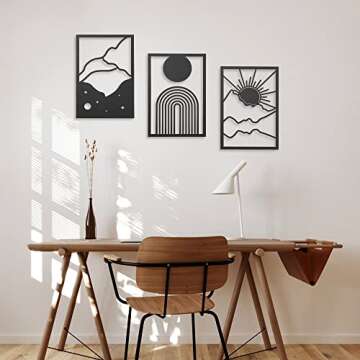 Modern Abstract Line Art Wall Decor - 3 Pcs Set