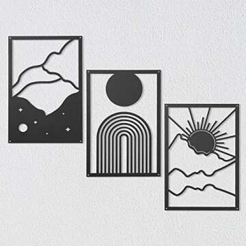 Modern Abstract Line Art Wall Decor - 3 Pcs Set