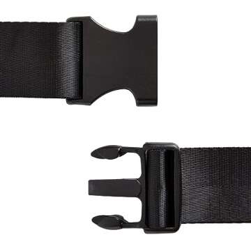 Zodaca Black Extra Large Fanny Pack Plus Size, Crossbody Bag with Adjustable Belt Straps Fits 34-60 Inch Waist (Expands to 5XL)