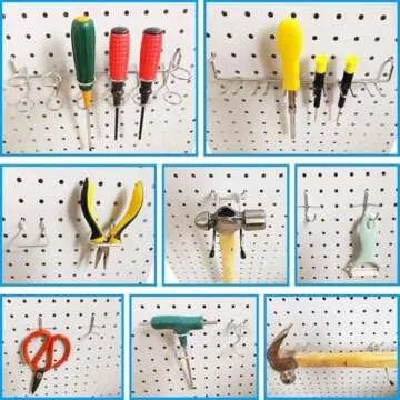 FRIMOONY Pegboard Hooks Assortment with Pegboard Bins, Peg Locks, for Organizing Various Tools, 80 Piece