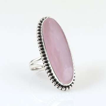 Enchanting Rose Quartz Gemstone Ring in 925 Sterling Silver - Handmade for Emotional Healing and Unc...
