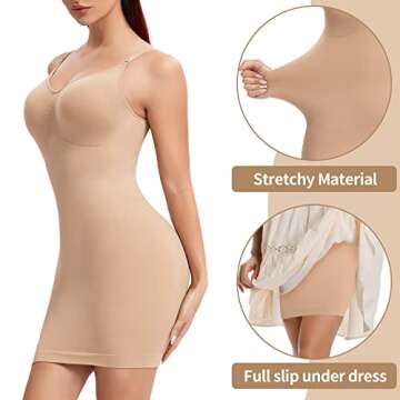 JOYSHAPER Women's Comfortable Shapewear Full Slip Dress
