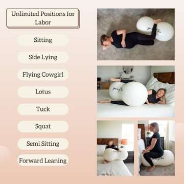 Peanut Ball - Positive Affirmation Anti Burst Ball for Exercise, Labor, Birthing, Dog Training, Kids, Home & Gym Fitness, Physio Roll, Yoga Balance, Flexible Seating for Classroom & Office - Pump Inc.
