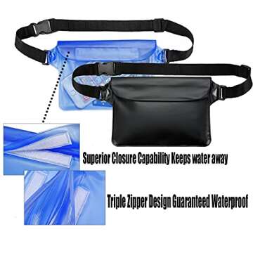 BO KAI LUN Waterproof Pouch with Waist Strap (2 Pack) | Best Way to Keep Your Phone and Valuables Sa...