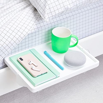 BedShelfie Bedside Shelf for Bunk Bed & College Dorm Room Essentials - Minimalist White