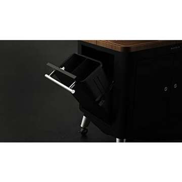 Everdure Mobile Prep Kitchen, 40-Inch Indoor/Outdoor Kitchen Island, Rolling Cart with Lockable Wheels, Equipped with Built-in Cutting Board and Serving Trays, Matte Black