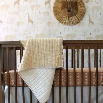 Crane Baby Safari Wallpaper for Nursery, Nursery Wallpaper for Boys and Girls, Jungle Wallpaper, 21" w x 270" h, Animal Print Wallpaper, Gender Neutral Wallpaper, Safari Nursery Decor, Baby Wallpaper